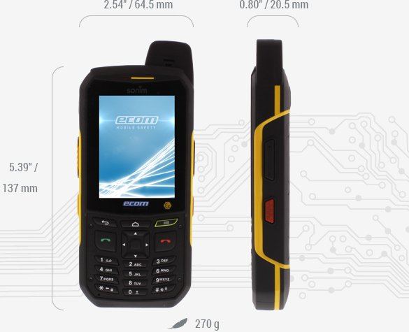 Zone 2 and Division 2 featurephone Ex-Handy 209 (weight and size)